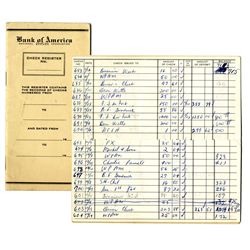 Arthur Ashe's 1968 Personal Bank of America Check Ledger