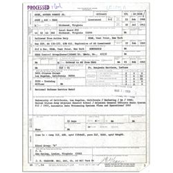 Arthur Ashe's Army Discharge Document
