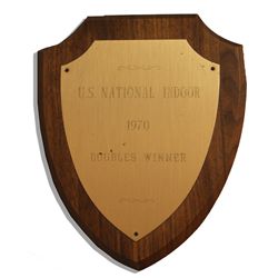 Arthur Ashe ''U.S. National Indoor'' 1970 Doubles Winner Plaque