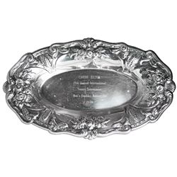 Arthur Ashe's Silver Trophy Plate From the Caribe Hilton Tournament in 1970 -- The Year He Won The A