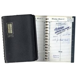 Arthur Ashe's Day Planner From 1973 -- Part of The Year He Chronicled in His Book, ''Portrait in Mot