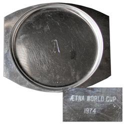 Arthur Ashe's ''A'' Monogrammed Silver Cup Platter -- From the Aetna World Cup 1974