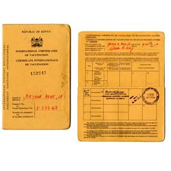 Arthur Ashe Republic of Kenya Vaccination Booklet