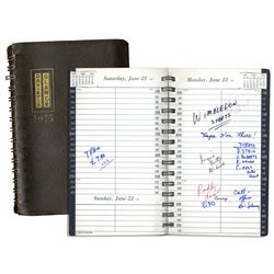 Arthur Ashe's Day Planner From 1975 -- The Year of His Monumental Win at Wimbledon & One of His Most