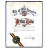 Image 1 : Certificate Creating ''Arthur Ashe Day'' in Los Angeles From Ashe's Personal Estate -- Signed by The