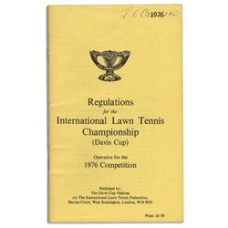 Arthur Ashe's Personally Owned Regulations Booklet for The 1976 Davis Cup