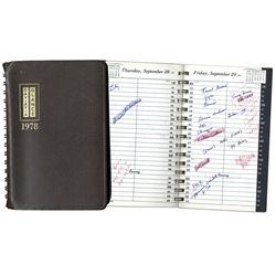 Arthur Ashe's Day Planner With Entries by Ashe -- From 1978