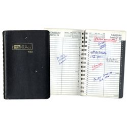 Arthur Ashe's 1980 Day Planner -- The Year He Retired After Suffering From a Heart Attack