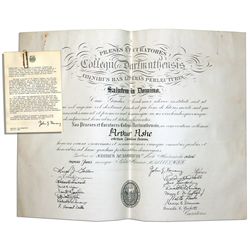 Arthur Ashe Honorary Degree From Dartmouth College -- 1980