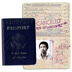 Arthur Ashe's 1980-85 U.S. Passport -- With Original Signed Passport Photo Intact