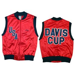 Arthur Ashe's U.S. Davis Cup Team Vest -- Embroidered With His Name