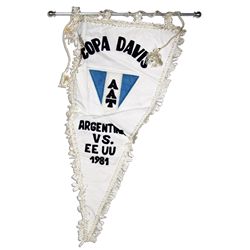 1981 Davis Cup Flag -- Argentina vs. United States -- From the Personal Estate of Arthur Ashe