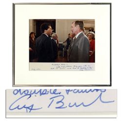 George H.W. Bush Signed Photo, Dated and Inscribed to Arthur Ashe