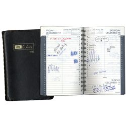 Arthur Ashe' 1982 Day Planner -- When Ashe Segued Into Sports Announcing After His 1980 Retirement