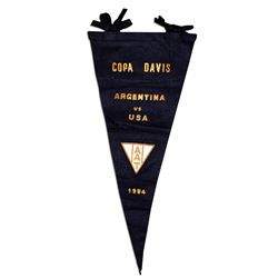 Arthur Ashe's Davis Cup Flag From 1984 -- From the Competition Between the United States & Argentina