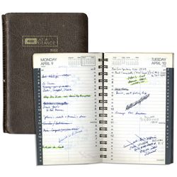 Arthur Ashe's Day Planner From 1984 -- With Entries in His Hand on Nearly Every Page