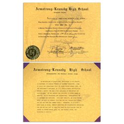 Arthur Ashe's Award From Armstrong-Kennedy High School in His Hometown of Richmond, Virginia -- Awar