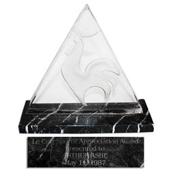 Arthur Ashe's 1987 Award From Le Coq Sportif Apparel
