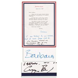 George Bush Autograph Note Signed to Arthur Ashe -- Thanking Ashe for His Campaign Contribution in 1