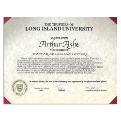 Long Island University Honorary Degree Presented to Arthur Ashe -- 1989