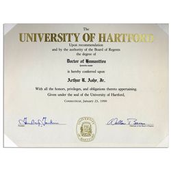 Arthur Ashe's Honorary Degree From The University of Hartford