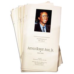 Lot of Programs From the Funeral of Arthur Ashe -- With Text of His Niece's Eulogy in Her Hand Inclu