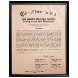 Arthur Ashe Memorial Resolution Adopted by the Newark City Council -- ''...this century's most proli