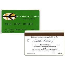Arthur Ashe's ''Air Travel Card'' Signed