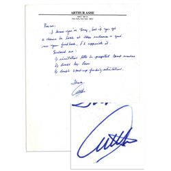 Arthur Ashe Handwritten Note Signed -- Accompanying an ''African American Athletic Association'' Typ