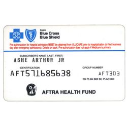 Arthur Ashe Blue Cross Health Card