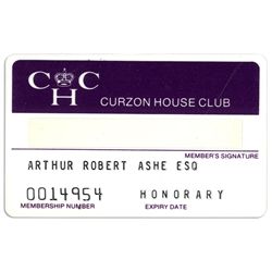 Arthur Ashe Curzon House Club Card