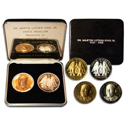 Arthur Ashe's Martin Luther King Sports Award -- Pair of Brotherhood Medallions Awarded by Dr. Ralph