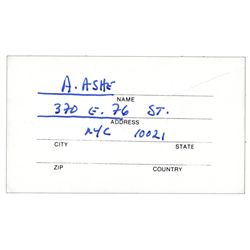 Arthur Ashe's Luggage Tag