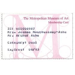 Arthur Ashe Museum Membership Card