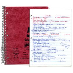 Arthur Ashe Notebook of Contacts -- With Notes in His Hand -- ''...Clinton letter...Send Davis Cup o