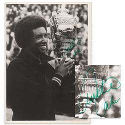 Arthur Ashe Signed Wimbledon Photo