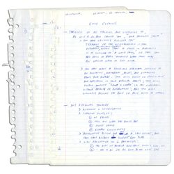 Arthur Ashe's Handwritten Notes for a Speech to Black Graduates -- ''...Affirmative action for me wa