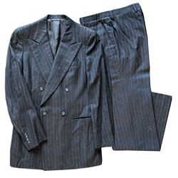 Arthur Ashe's Personally Owned & Worn Charcoal Grey Pinstripe Wool Suit by Lanvin