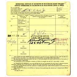 Arthur Ashe WHO Vaccination Booklet Twice-Signed