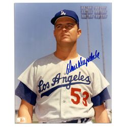 Don Drysdale Signed 8'' x 10'' Glossy Photo Across His #53 L.A. Dodgers Uniform -- Near Fine -- With