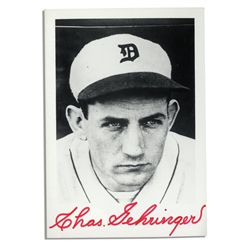Detroit Tigers' HOF Charles Gehringer Signed Photo -- ''Chas. Gehringer'' in Red Marker -- 3.5'' x 5