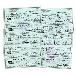 Lot of 10 Personal Checks Signed by Baseball HOFer Harmon Killebrew