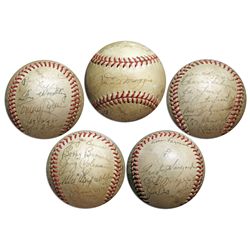 New York Yankees 1950 Baseball Signed -- With 20+ Signatures Including Legends Joe DiMaggio, Yogi Be