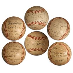 Scarce 1941 Pacific Coast League All-Stars Signed Baseball -- 20 Signatures Including Lefty O'Doul -