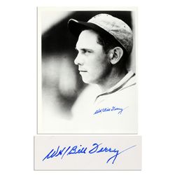 Baseball Legend ''WH/Bill Terry'' Signed 8'' x 10'' Glossy Photo -- Fine