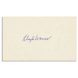 Baseball Hall of Famer ''Little Poison'' Signs ''Lloyd Waner'' Crisply in Blue Ink -- Light Cardstoc