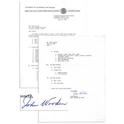 John Wooden Typed Letter Signed -- Legendary UCLA Basketball Coach Agrees to Speak on Coaching Topic