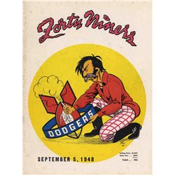 Brooklyn Dodgers vs. San Francisco 49ers Program -- 5 September 1948, Kezar Stadium -- Toned Cover