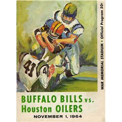 Buffalo Bills vs. Houston Oilers Program -- 1 November 1964 -- Cover Wear, Coupon Cut From Rear Page