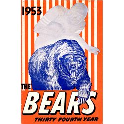 1953 Chicago Bears NFL Media Guide -- With Player Statistics & Mini-Bios -- 38pp. -- Toning to Inter